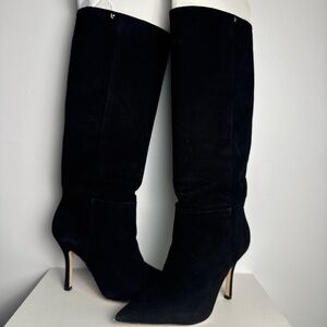 Larroude Black Kate boot in suede